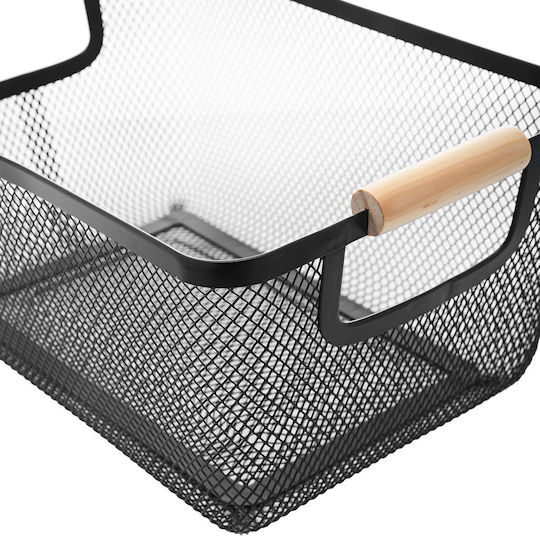 Estia Bamboo Essentials Καλάθι Αποθήκευσης Μαύρο 35x23x16cm