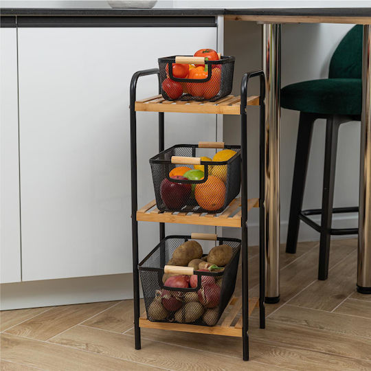 Estia Bamboo Essentials Καλάθι Αποθήκευσης Μαύρο 24x17x11cm