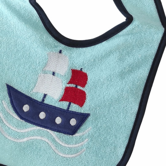 Dreams by Joyce Boat Waterproof Fabric Baby Bib with Hoop & Loop Fastener 2 Pieces