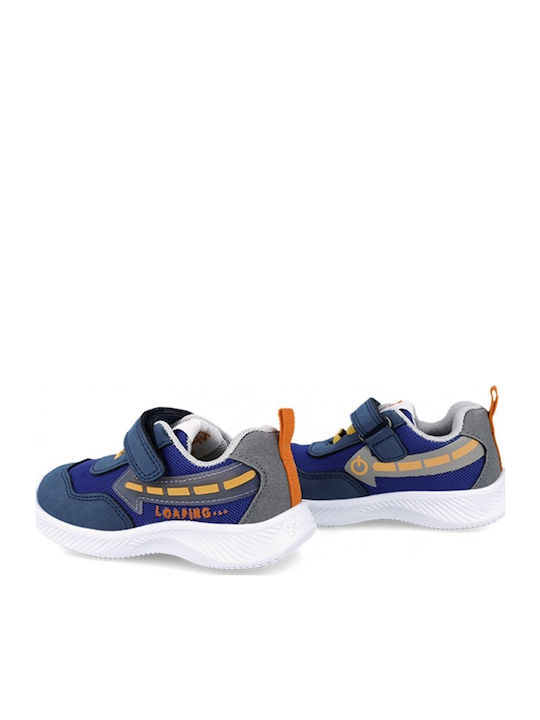 Παιδικά Sneakers με Σκρατς & Φωτάκια Μπλε