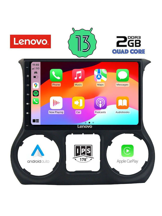 Lenovo Car-Audiosystem für Jeep Wrangler 2014-2017 (Bluetooth/USB/AUX/WiFi/GPS/Apple-Carplay/Android-Auto) mit Touchscreen 10"