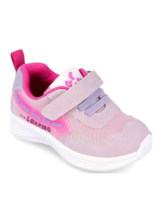 Παιδικά Sneakers με Σκρατς & Φωτάκια Ροζ