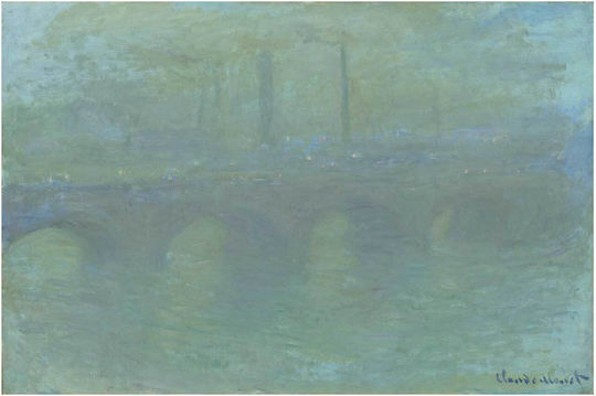 Claude Monet's Waterloo Bridge, London, At Dusk (1904) Картина Платнен 80x50см