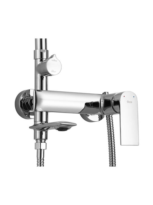 Rea Veneta Shower Column with Mixer Silver