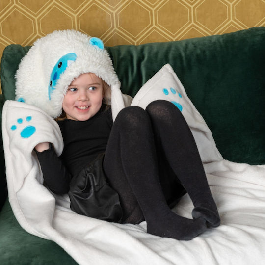 Noxxiez Κουβέρτα Fleece Λευκή 100x130εκ.