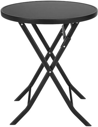 Table Metal for Camping Foldable 60x60x72cm Black