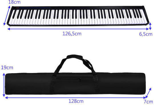 Costway Keyboard MU10098DE-DK with 88 Dynamic Keys with Headphones Black