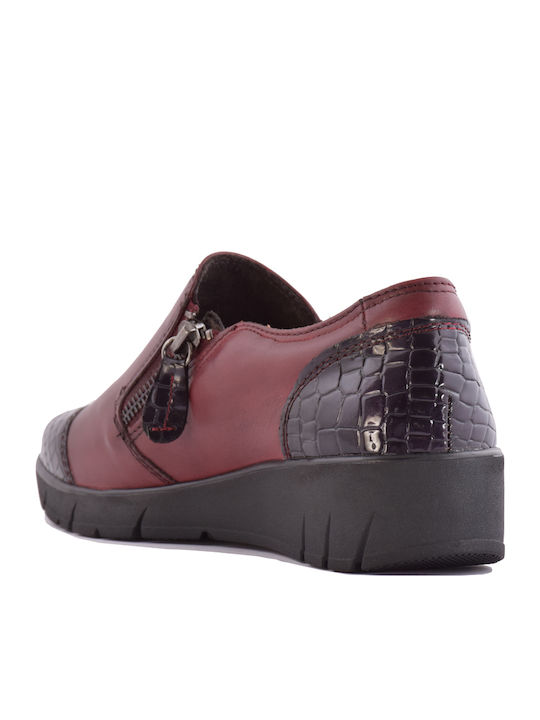Mocasini dama în culoarea Burgundy