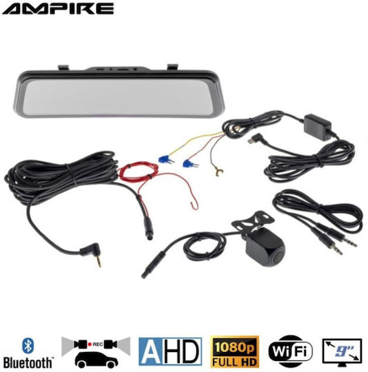 Ampire 1080P Mirror Car DVR, 9" Display