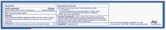Crest Toothpaste for Whitening & Cavities 161gr