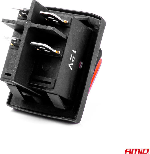 AMiO Διακόπτης On/Off Αυτοκινήτου 12V-24V Κόκκινο