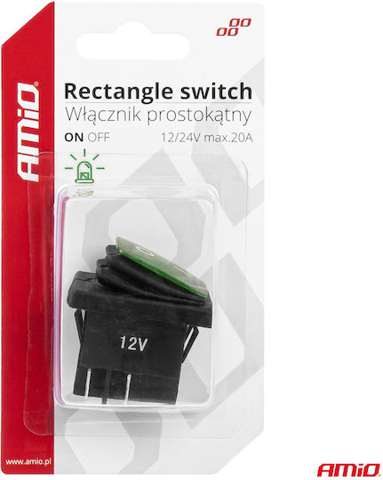 AMiO Διακόπτης On/Off Αυτοκινήτου 12V-24V Πράσινο