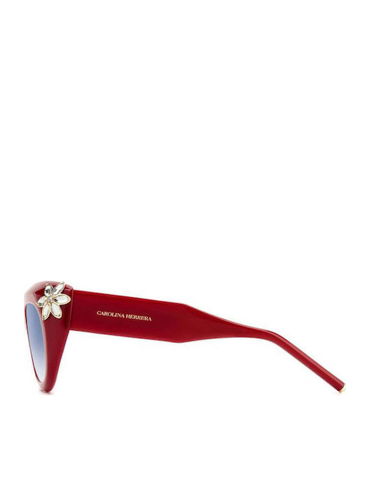 Carolina Herrera Women's Sunglasses with Red Plastic Frame and Blue Gradient Lens HER 0215/S C9A/08