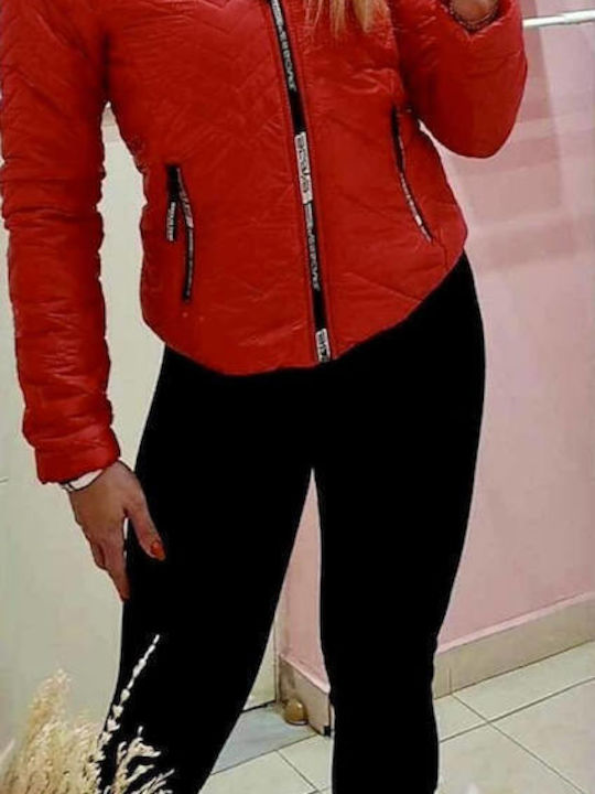 Woman's Fashion Women's Short Puffer Jacket for Winter Red