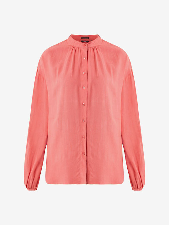 Mexx Damen Bluse Langärmelig Coral