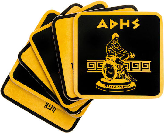 Stamion Aris Fc Cork Coaster Yellow 10x9cm 6 Pieces