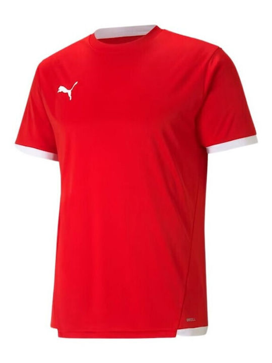 Puma Teamliga Men's Athletic T-shirt Short Sleeve Red