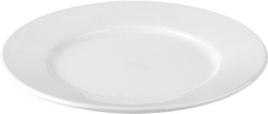 Plast Port Plate Shallow Plastic White with Diameter 23cm