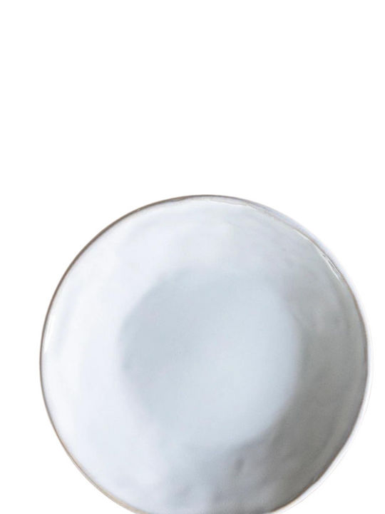 Dutch Rose Organic Plate Shallow Ceramic White with Diameter 17cm