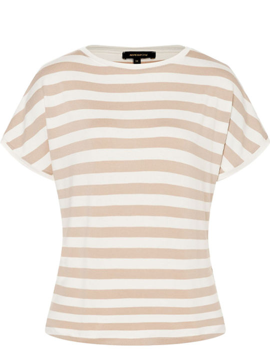 MORE & MORE Damen T-shirt Gestreift Beige