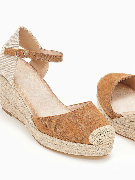 Alta Moda Women's Suede Platform Espadrilles Brown