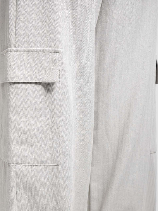 Pantaloni Dama High Rise Tesatura Gri