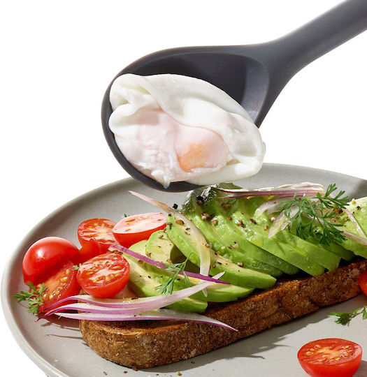 OXO Shallow Kitchen Spoon Made of Gray Silicone 32.4cm