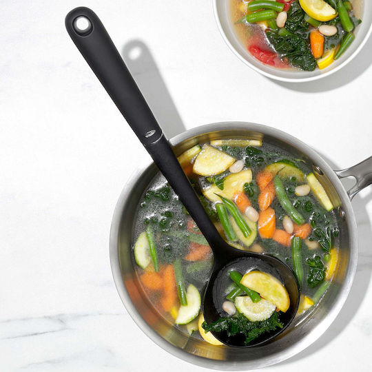 OXO Deep Soup Spoon Nylon Black 33cm