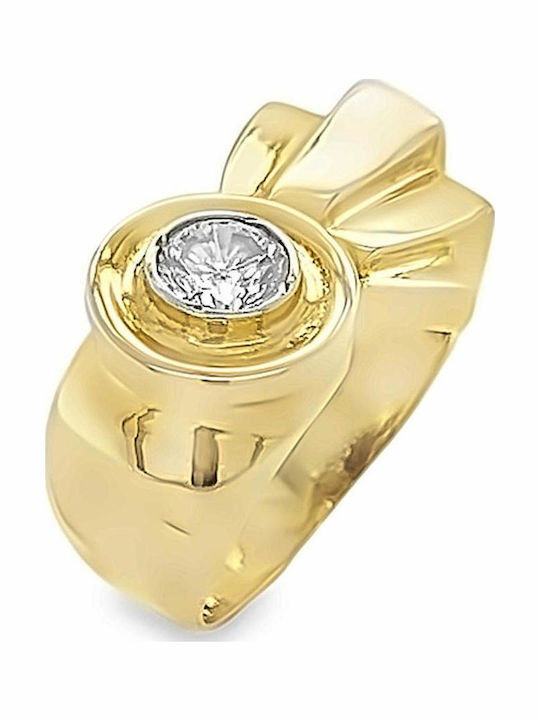 Xryseio Ring with Zircon made of Gold 14K