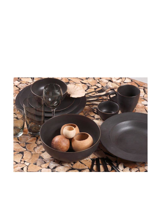 Cryspo Trio Nero Matt Porcelain Salad Bowl Black 23x23cm