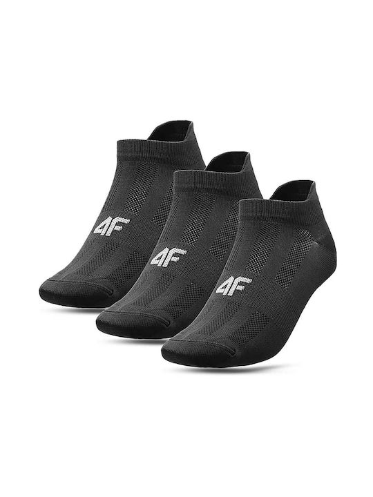 4F Athletic Socks Black 3 Pairs