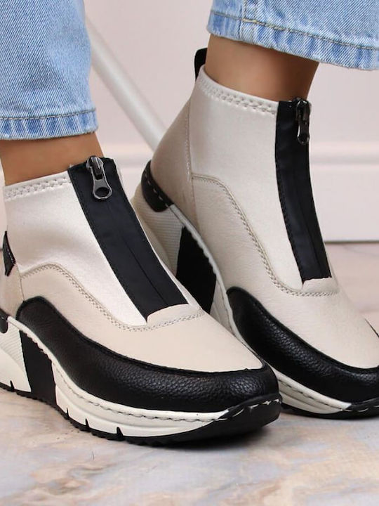 Stiefeletten Damen Beige