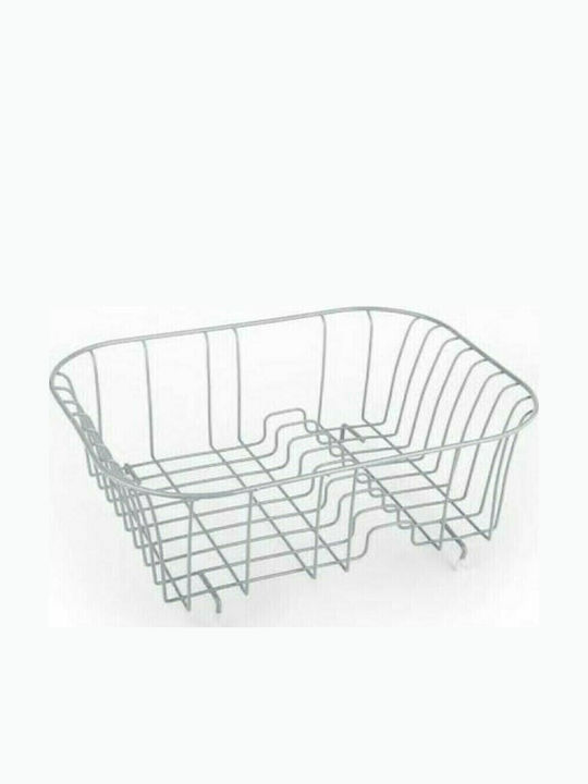 Homestyle Over Sink Dish Draining Rack Metallic in White Color 39.5x30x14.5cm