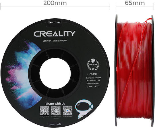 Creality3D TPU 3D Printer Filament 1.75mm Red 1kg 1pcs Spool