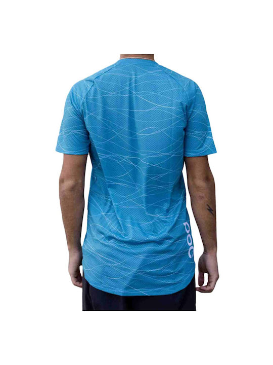 Poc Tricou De Ciclism Pentru Bărbați Mâneci Scurte Mountain Bike Albastru