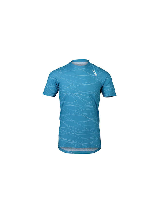 Poc Tricou De Ciclism Pentru Bărbați Mâneci Scurte Mountain Bike Albastru
