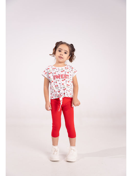 Εβίτα Kids Set with Leggings Summer 2pcs Red