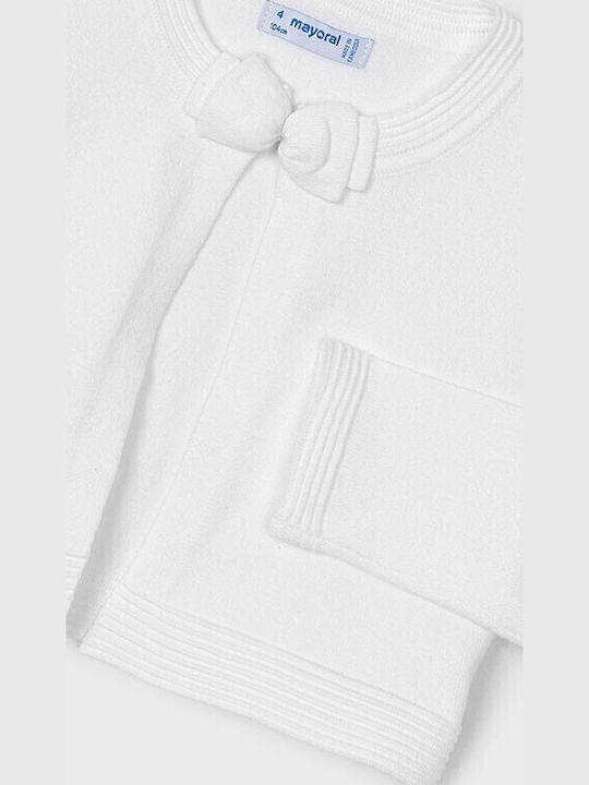 Kinderstrickjacke Baumwolle Weiß