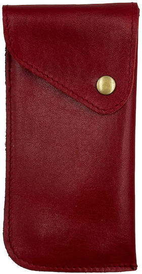ByLeather Soft Eyeglass Case with Clip Red