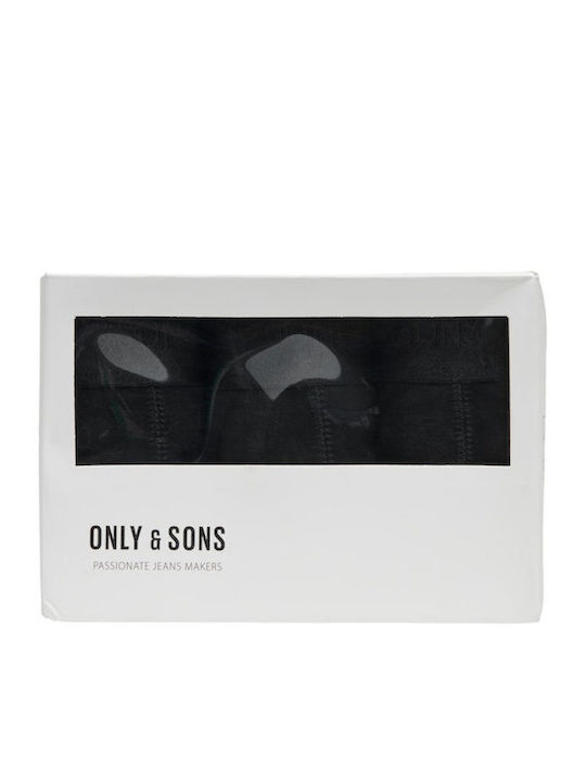 Only & Sons Boxeri pentru bărbați Negre 3Pachet