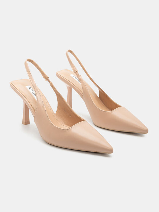 Luigi Pointed Toe Beige Heels