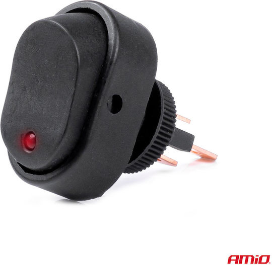 AMiO Car On/Off Switch 12V-24V Universal Red