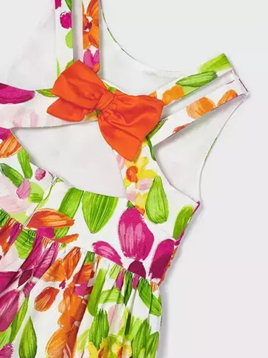 Children's Dress Sleeveless Satin Floral Multicolour