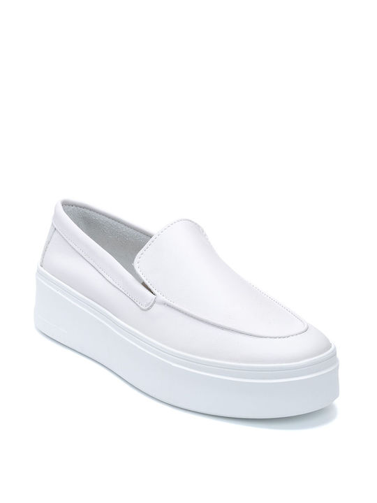 Frau Leather Women's Loafers in White Color