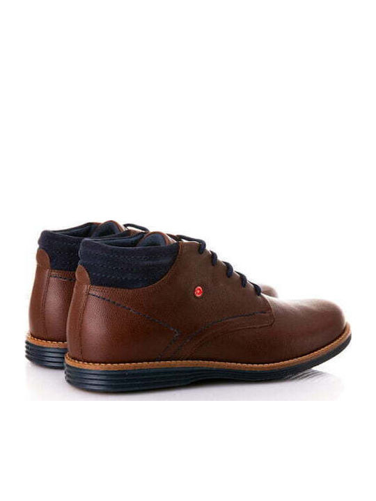 Leather Men's Boots Anatomical Brown/Blue