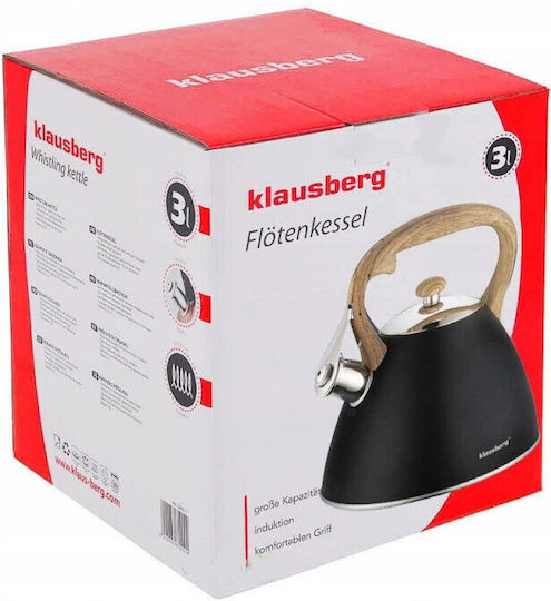Klausberg Teapot Stainless Steel Black 3000ml