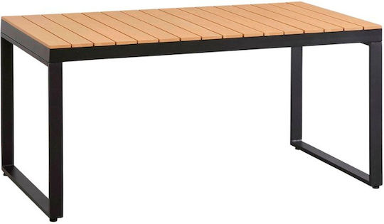 Masa pentru spații exterioare Lemn cu schelet metalic Poseidon Black, Karydi 150x82x75buc