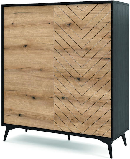 Μπουφές Diamond Ξύλινος Ανθρακί 104x39x119cm