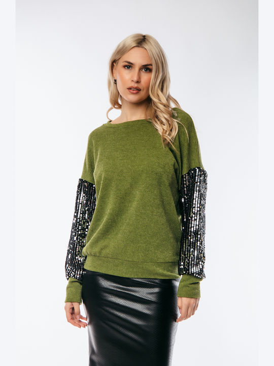 Boutique Women's Long Sleeve Sweater Lime