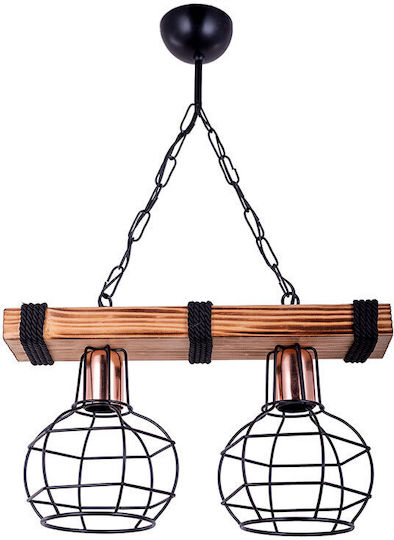 Pakketo Pwl1033 Pendant Light Black Boho with Rope for Socket E27 40x15x60cm